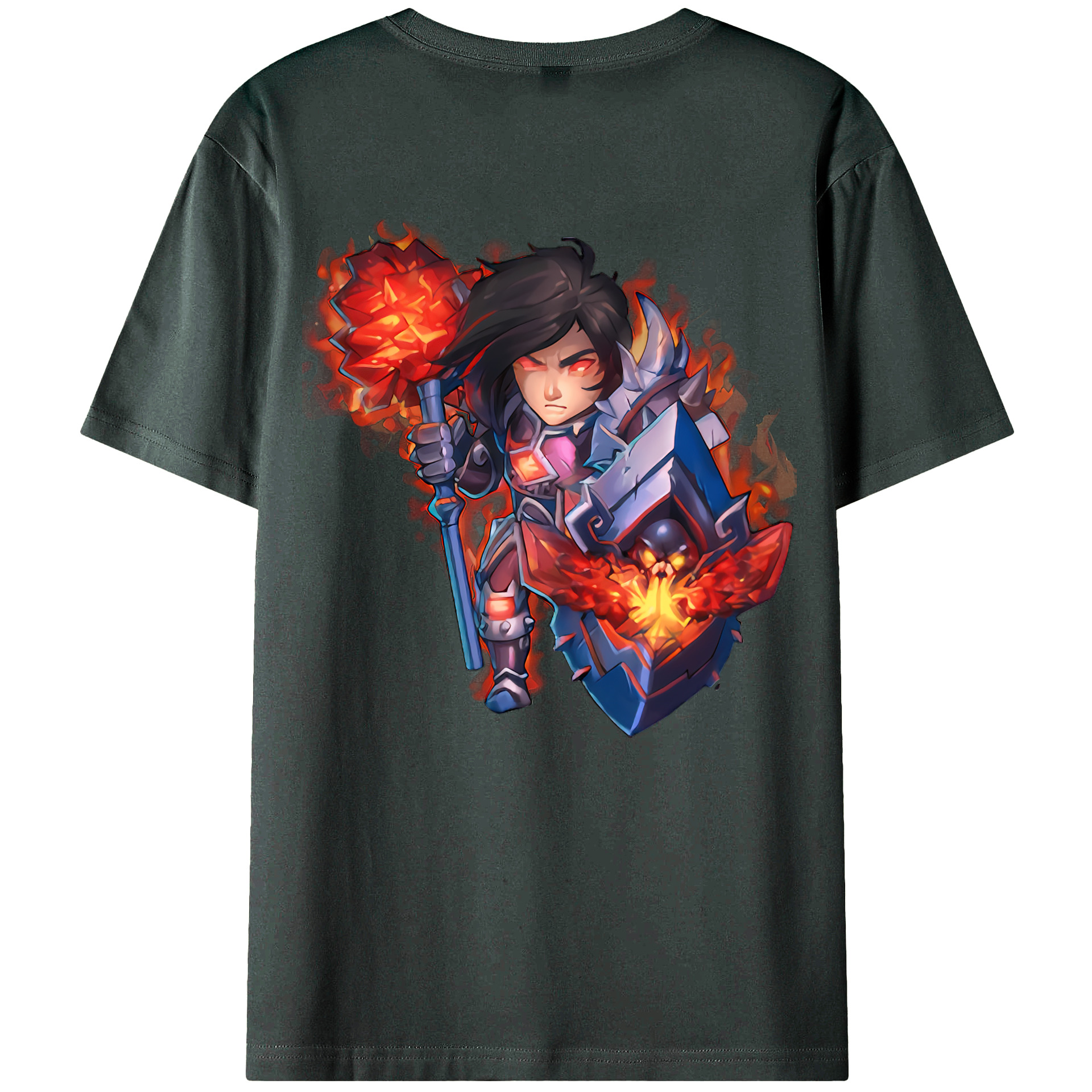 （画像用） リーグ・オブ・レジェンド League of Legends LOL 綿100％ メンズ半袖Tシャツ（バックプリント） 通気性
